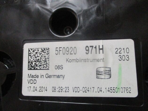 2014 GENUINE SEAT LEON 2.0TDI SPEEDOMETER INSTRUMENT CLUSTER CLOCK 5F0920971H - Image 2