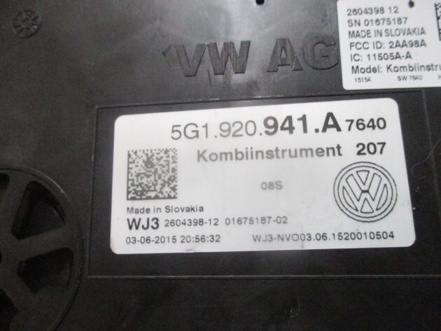 2015 GENUINE VW GOLF MK7 SPEEDOMETER INSTRUMENT CLUSTER CLOCK 5G1920941A - Image 3