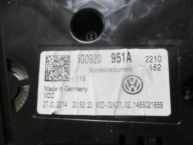 2015 GENUINE VW GOLF MK7 SPEEDOMETER INSTRUMENT CLUSTER CLOCK 5G0920951A - Image 3