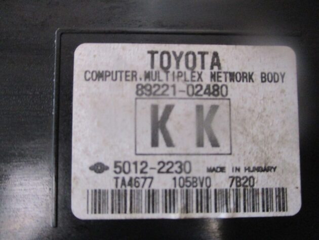2014 GENUINE TOYOTA AURIS MULTIPLEX NETWORK CONTROL MODULE ECU 89221-02480 - Image 4
