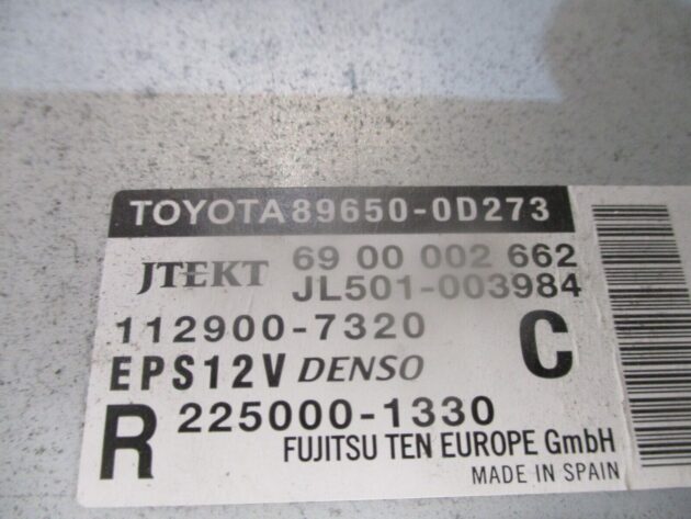 2013 GENUINE TOYOTA YARIS POWER STEERING ECU MODULE 89650-0D273 - Image 2