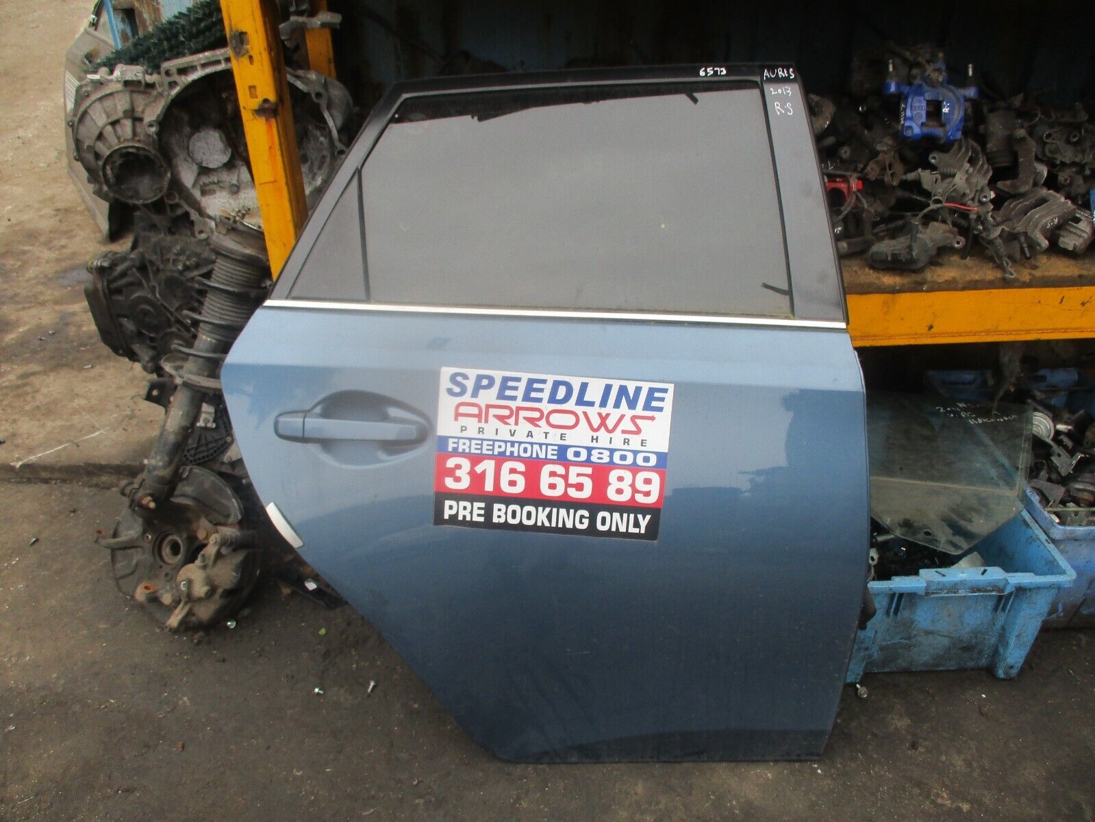 2013 GENUINE TOYOTA AURIS ESTATE REAR RIGHT DRIVER SIDE BARE SHELL DOOR - Image 2