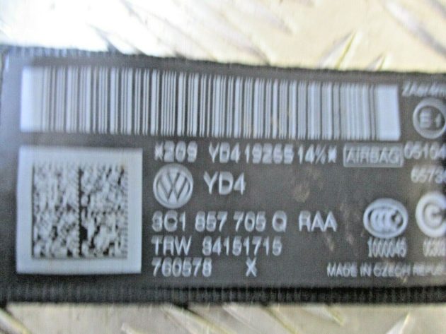 2014 GENUINE VW PASSAT CC FRONT LEFT PASSENGER SIDE SEAT BELT 3C1857705Q - Image 2