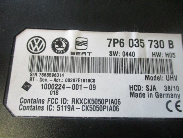 2012 VW GOLF MK6 TIGUAN BLUETOOTH INTERFACE CONTROL MODULE UNIT ECU 7P6035730B - Image 5