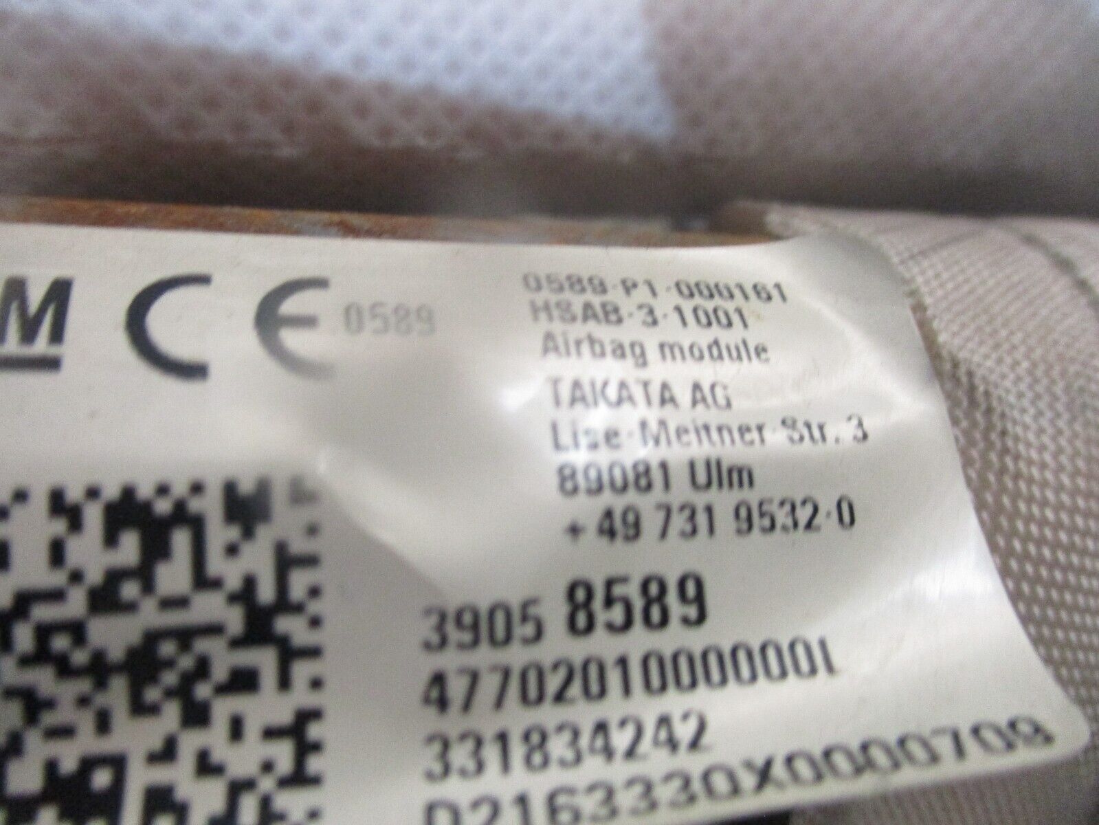 2015 GENUINE VAUXHALL ASTRA FRONT LEFT PASSENGER SIDE CURTAIN ROOF BAG 39058589 - Image 3