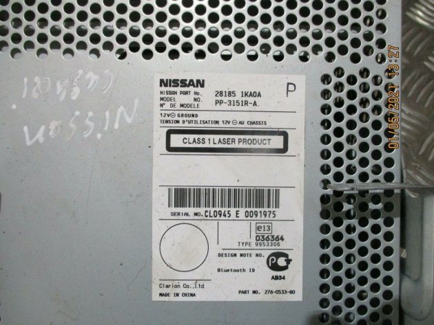 2012-2018 GENUINE NISSAN JUKE RADIO CD PLAYER STEREO HEAD UNIT 281851KA0A - Image 2