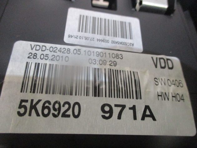 2010 GENUINE VW GOLF MK6 GTD SPEEDOMETER INSTRUMENT CLUSTER CLOCK 5K6920971A - Image 4
