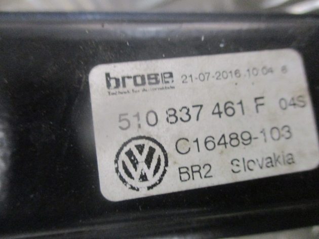 2016 VW GOLF MK7 SPORTSVAN FRONT LEFT PASSENGER SIDE WINDOW REGULATER 510837461F - Image 2