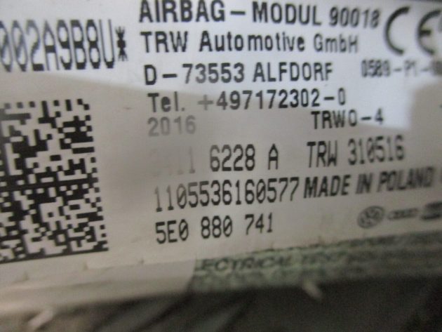 2016 GENUINE SKODA OCTAVIA FRONT LEFT PASSENGER SIDE CURTAIN ROOF BAG 5E0880741 - Image 3