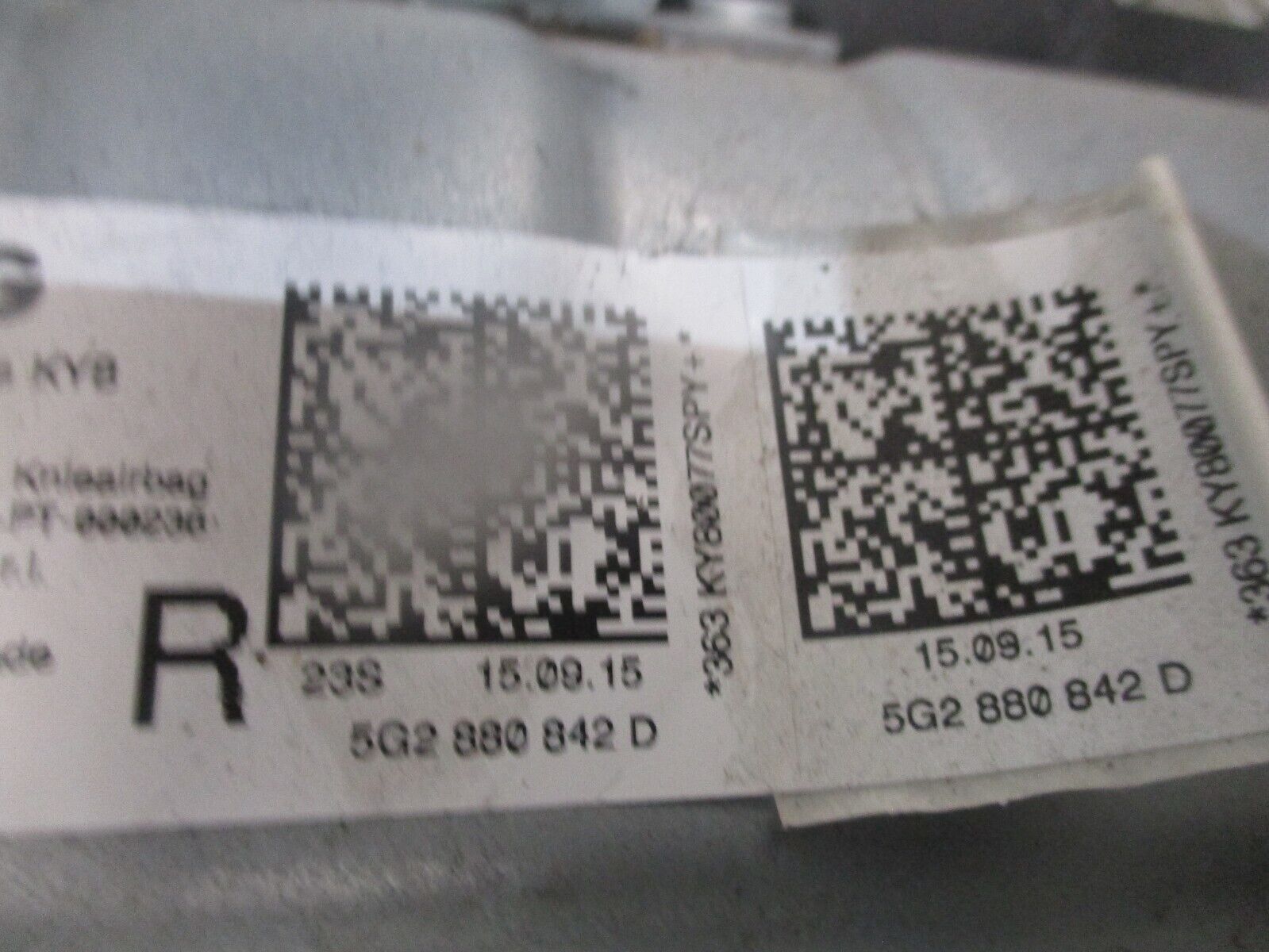 2015 GENUINE VW GOLF MK7 FRONT RIGHT DRIVER SIDE KNEE BAG 5G2880842D - Image 4