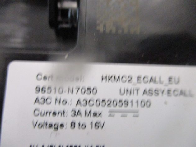 2022 GENUINE HYUNDAI TUCSON EMERGENCY CALL ECALL CONTROL MODULE UNIT 96510N7050 - Image 3
