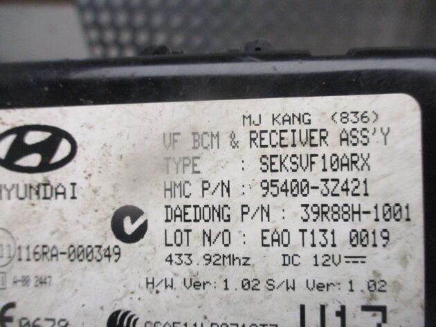 2013 GENUINE HYUNDAI I40 BCM BODY CONTROL MODULE ECU 95400-3Z421 - Image 2