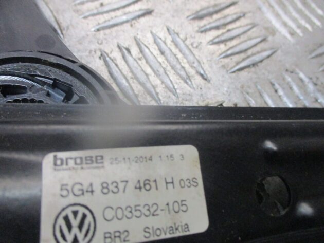 2014 VW GOLF MK7 FRON LEFT PASSENGER SIDE DOOR WINDOW REGULATOR 5G4837461H - Image 3