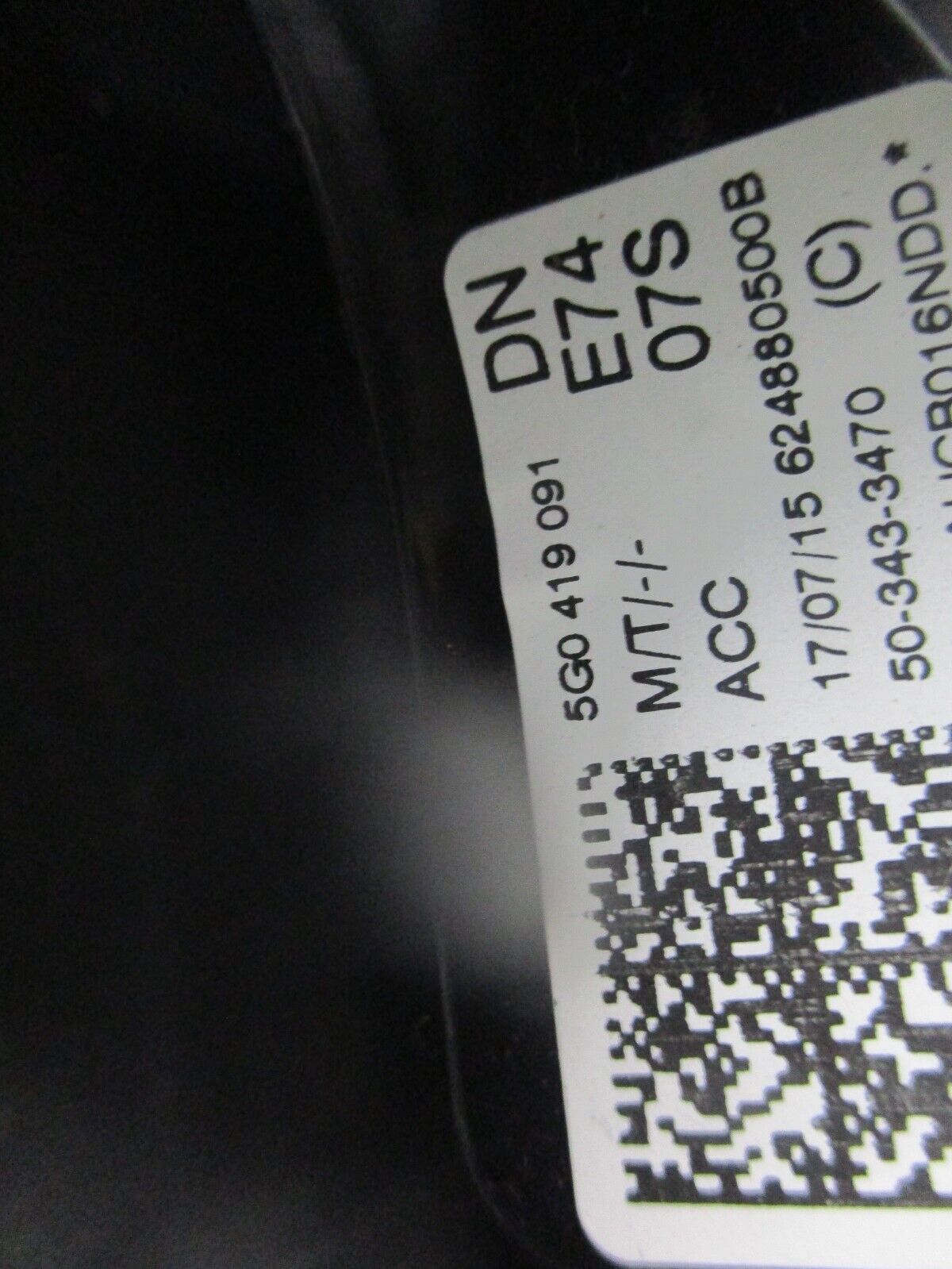 2015 GENUINE VW GOLF MK7 MULTIFUNCTION DRIVERS STEERING WHEEL 5Q0419091DN - Image 5