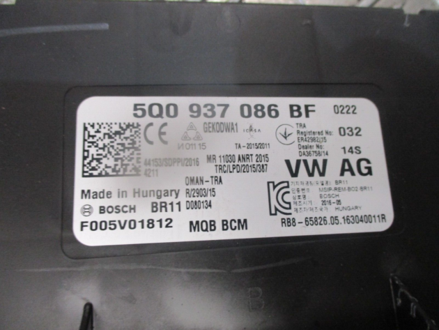 2016 GENUINE VW PASSAT B8 BCM BODY CONTROL MODULE 5Q0937086BF - Image 2