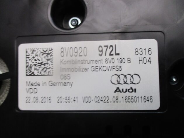2016 GENUINE AUDI A3 8V SPEEDOMETER INSTRUMENT CLUSTER CLOCK 8V0920972L - Image 2