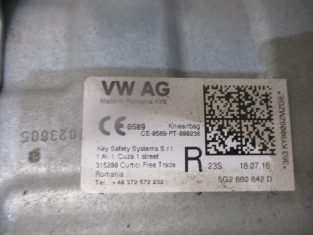 2016 GENUINE SKODA OCTAVIA DRIVER SIDE KNEE AIRBG 5G2880842D - Image 2